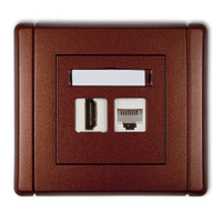 KARLIK FLEXI 9FGHK  Gniazdo pojedyncze HDMI 2.0 +  Gniazdo komp. poj. 1xRJ45