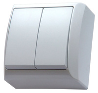 Ospel bis ŁN-2B/00 Łącznik dwugrupowy świecznikowy biały