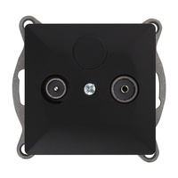 Gniazdo abonenckie "RTV" Pearl, 1,5dbt, GAP-P/K, czarny