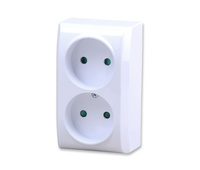 Ospel bis GN-2BP/00 Gniazdo podwójne z przesłonami białe 