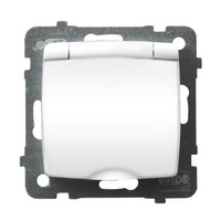 OSPEL KARO GPH-1SS/m/00/w Gniazdo bryzgoszczelne z uziemieniem schuko IP-44 wieczko w kolorze wyrobu