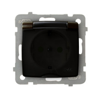 OSPEL KARO GPH-1SSP/m/40/d Gniazdo bryzgoszczelne schuko IP44 przesłony
