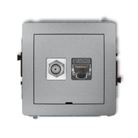 KARLIK DECO 7DGFKBO-5  Gniazdo antenowe pojedyńcze typu F (SAT) + gniazda komp. poj. 1xRJ45