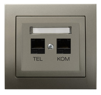 OSPEL KIER GPKT-W/K/45 Gniazdo komputerowo-telefoniczne RJ 45 kat. 5e, (8-stykowe) + RJ 11 (6-stykowe)