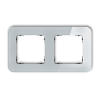 KARLIK ICON 15-12-IRSZ-2 Ramka uniwersalna podwójna zaokrąglona - efekt szkła (ramka: szara; spód: czarny)