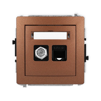 KARLIK DECO 9DGFK-1  Gniazdo antenowe pojedyńcze typu F (SAT) + gniazda komp. poj. 1xRJ45