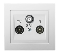 OSPEL KIER GPA-WSP/00 Gniazdo RTV-SAT przelotowe biały