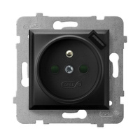 Ospel aria gp-1uzpusb/m/33 Gniazdo pojedyncze z uziemieniem z przesłonami torów prądowych, z ładowarką USB