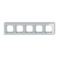 KARLIK ICON 15-28-IRSK-5 Ramka uniwersalna pięciokrotna kwadratowa - efekt szkła (ramka: szara; spód: grafitowy mat)