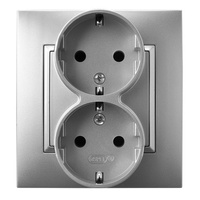 Ospel aria GP-2US/18 Gniazdo podwójne z uziemieniem schuko kompletne z ramką