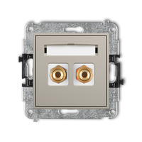 KARLIK MINI 60MGG-4 Mechanizm gniazda głośnikowego pojedynczego (typu banan - czerwony i czarny, pozłacany, 4 mm2, skręcany)