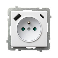 OSPEL SONATA GP-1RZPUSBAC/m/00 Gniazdo z/u z przesłonami, z ładowarką USB A+C