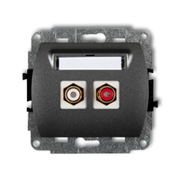 KARLIK TREND 11GRCA-2  Gniazdo podwójne RCA (typu cinch - biały i czerwony