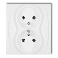 KARLIK LOGO LGP-2z Gniazdo podwójne z uziemieniem 2x(2P+Z) (bez przesłon torów prądowych)