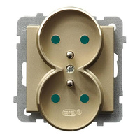 OSPEL SONATA GP-2RRAZP/m/39 Gniazdo podwójne z/u z przesłonami, moduł