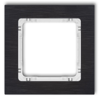 KARLIK DECO 12-0-DRA-1 Ramka uniwersalna pojedyncza - aluminium szczotkowane (ramka: czarna; spód: biały)