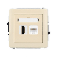 KARLIK DECO 1DGHK Gniazdo pojedyńcze HDMI 2.0 + gniazda komp. poj. 1xRJ45