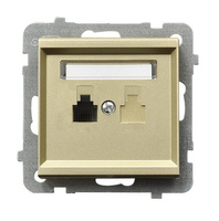 OSPEL SONATA GPT-1R/m/39 Gniazdo telefoniczne pojedyncze złoty