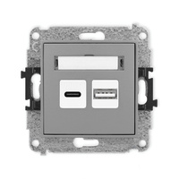 KARLIK MINI 27MCUSB-8  Ładowarka USB podwójna  USB C + USB A