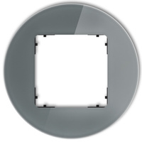 KARLIK ICON 28-12-IRSO-1 Ramka uniwersalna pojedyncza okrągła - efekt szkła (ramka: grafitowa; spód: czarny)