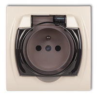 KARLIK LOGO 1LGPB-1zd Gniazdo bryzgoszczelne z uziemieniem 2P+Z (klapka dymna, bez przesłon torów prądowych)