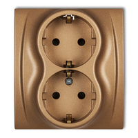 KARLIK LOGO 8LGP-2sp  Gniazdo podwójne z uziemieniem SCHUKO 2x(2P+Z) (przesłony torów prądowych)