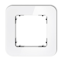 KARLIK ICON 0-12-IRSZ-1 Ramka uniwersalna pojedyncza zaokrąglona - efekt szkła (ramka: biała; spód: czarny)