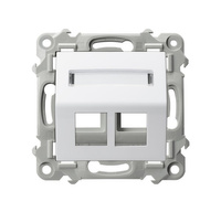 OSPEL SZAFIR GPK-2ZS/p/00 Obudowa gniazda podwójnego Keystone skośna