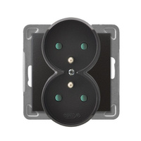 OSPEL IMPRESJA GP-2YRZP/m/50 Gniazdo podwójne z/u z przesłonami, moduł