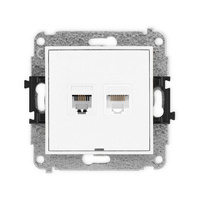 KARLIK MINI 25MGTKBO Gniazdo telefoniczne pojedyńcze 1xRJ11 + komputerowego pojedynczego 1xRJ45