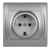 KARLIK LOGO 7LGP-1sp  Gniazdo pojedyncze z uziemieniem SCHUKO 2P+Z (przesłony torów prądowych)