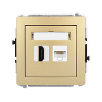 KARLIK DECO 29DGHK  Gniazdo pojedyńcze  HDMI 2.0 + gniazda komp. poj. 1xRJ45