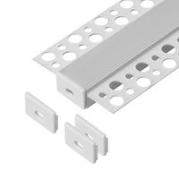 Zestaw: profil aluminiowy do taśm LED, 2000 x 55,8 x 12,5 mm, podtynkowy, biały, klosz mleczny, 4 zaślepki