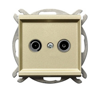 OSPEL SONATA GPA-14RP/m/39 Gniazdo RTV przelotowe 14-dB złoty