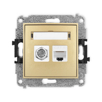 KARLIK ICON 29IGFK-3  Gniazdo antenowe pojedyńcze typu F (SAT) + gniazda komp. poj. 1xRJ45