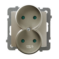 Ospel as GP-2GRP/m/45 Gniazdo podwójne z przesłonami torów prądowych, moduł bez ramki