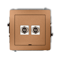 KARLIK DECO 8DGFBO-2 Gniazdo antenowe podwójne typu F (SAT) niklowany