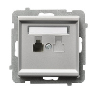 OSPEL SONATA GPT-1R/m/38 Gniazdo telefoniczne pojedyncze srebro