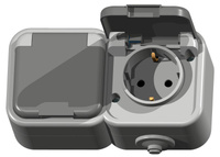 OSPEL DELFINA GNH-2DS/30/w Gniazdo bryzgoszczelne podwójne z/u schuko 