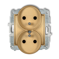 KARLIK ICON 29IGPR-2zp  Gniazdo podwójne do ramki z uziemieniem 2x(2P+Z) (przesłony torów prądowych)