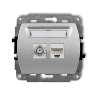 KARLIK TREND 7GFK-1  Gniazdo antenowe pojedyńcze typu F (SAT) + gniazda komp. poj. 1xRJ45