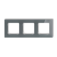 KARLIK ICON 28-0-IRSK-3 Ramka uniwersalna potrójna kwadratowa - efekt szkła (ramka: grafitowa; spód: biały)