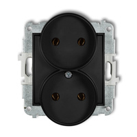 KARLIK ICON 12IGPR-2  Gniazdo podwójne do ramki bez uziemienia 2x2P (bez przesłon torów prądowych)