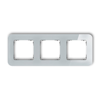 KARLIK ICON 15-28-IRSZ-3 Ramka uniwersalna potrójna zaokrąglona - efekt szkła (ramka: szara; spód: grafitowy mat)