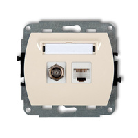 KARLIK TREND 1GFK-1  Gniazdo antenowe pojedyńcze typu F (SAT) + gniazda komp. poj. 1xRJ45