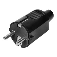 Wtyczka warsztatowa 2P+Z Uni-Schuko, czarna, 24 szt.