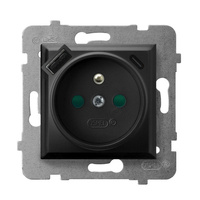 OSPEL ARIA GP-1UZPUSBAC/m/33 Gniazdo pojedyncze z uziemieniem z przesłonami torów prądowych, z ładowarką USB A+C