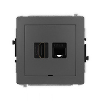 KARLIK DECO 28DGHKBO  Gniazdo pojedyńcze  HDMI 2.0 + gniazda komp. poj. 1xRJ45