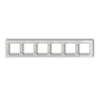 KARLIK DECO 52-0-DRS-6 Ramka uniwersalna sześciokrotna transparentna DECO Art - efekt szkła (ramka: transparentna; spód: biały)