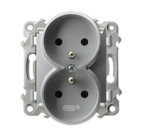 OSPEL SZAFIR GP-2ZRZ/m/18 Gniazdo podwójne z uziemieniem moduł